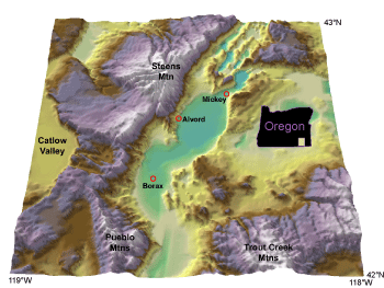 shaded relief map of the Alvord Basin