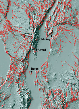 fault map for the Alvord Basin