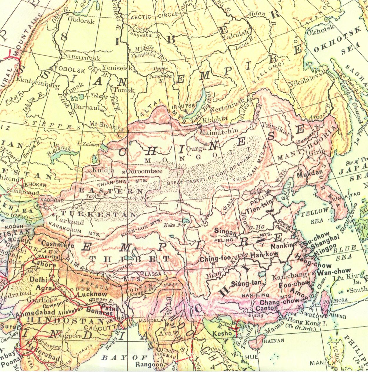 Map of China 1880s