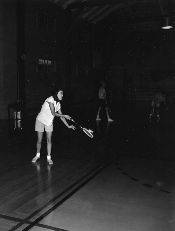 Georgie Cutler playing badminton
