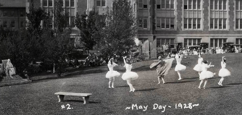 women dancing in Admin Lawn at May Day Event
