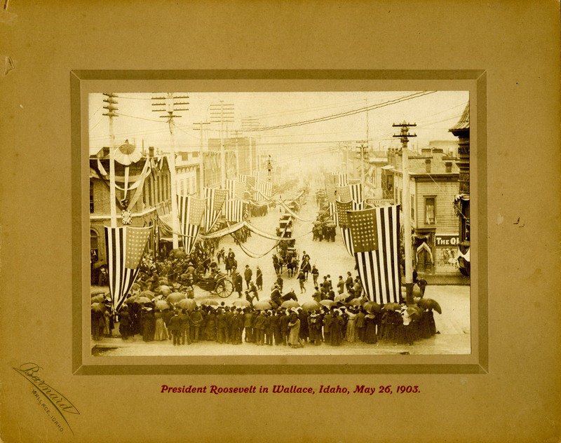 President Theodore Roosevelt parading in Wallace, Idaho