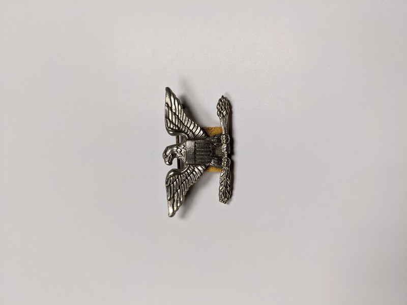 WWII US Army Colonel Rank Eagle Insignia Pin (front)