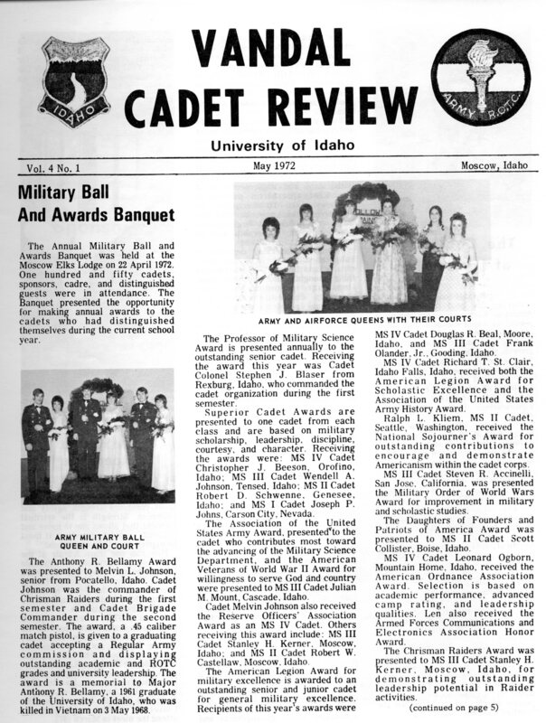 Vandal Cadet Review May 1972