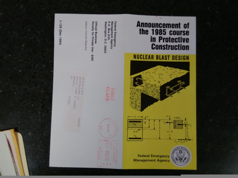Announcement of the 1985 Course in Protective Construction