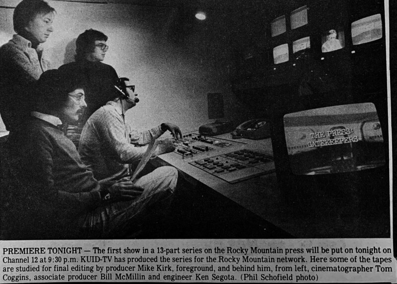 News clipping showing the KUID editing booth.