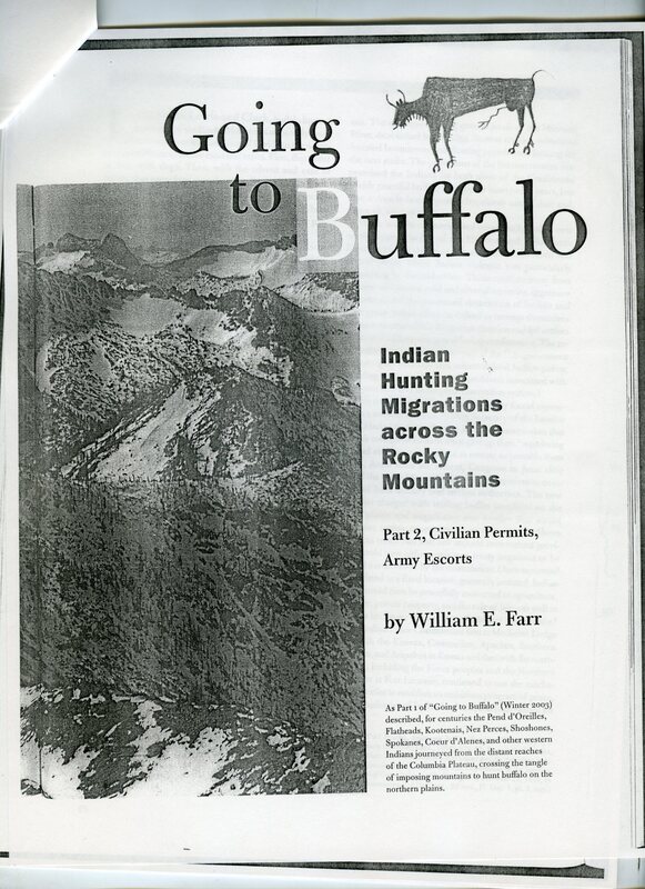 Going to Buffalo: Indian Hunting Migrations across the Rocky Mountains