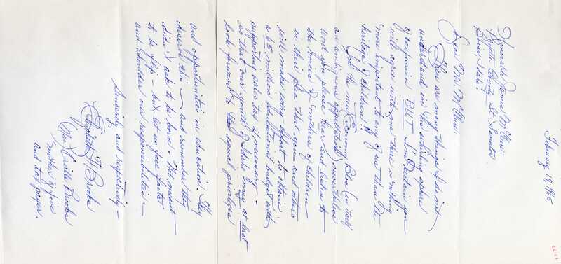 Letter from Mrs. Elizabeth Brooks