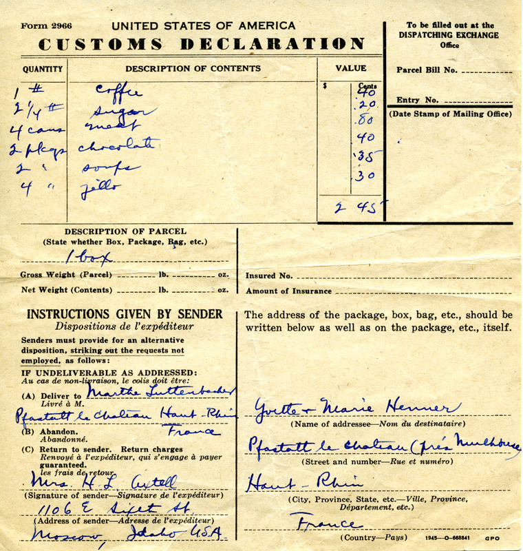 United States Customs Declaration
