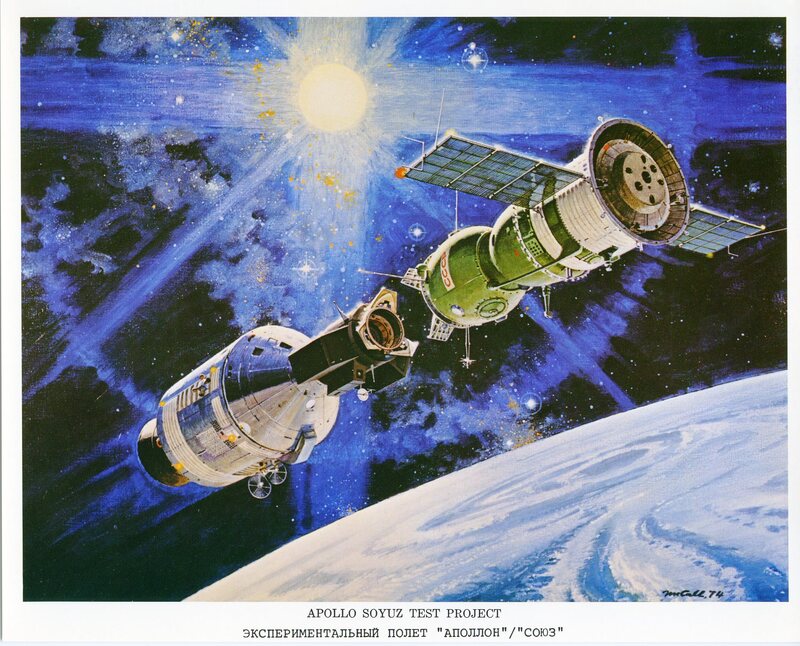 Apollo Soyuz Test Project Concept NASA Lithograph JSCL-128