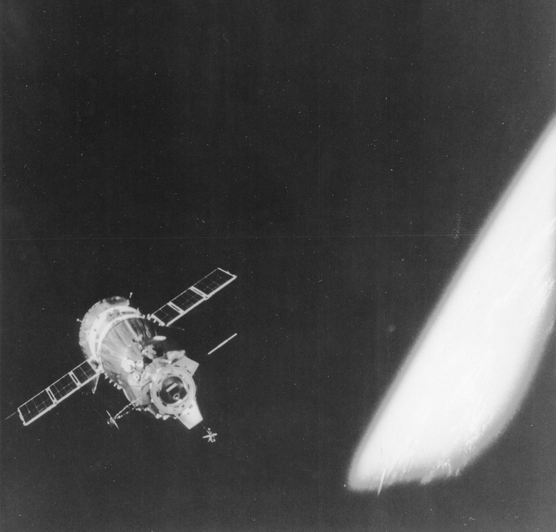 Soyuz spacecraft photographed from Apollo spacecraft