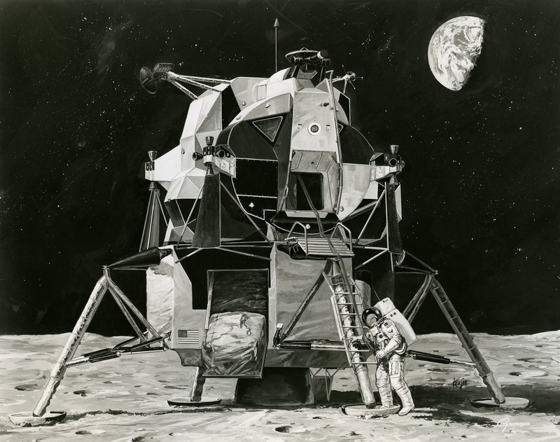 artist rendering of the Apollo 11 moon landing