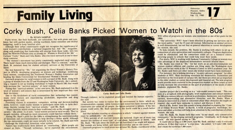 "Corky Bush, Celia Banks Picked 'Women to Watch in the 80s'"