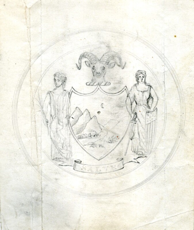 original sketch of Idaho Territory seal