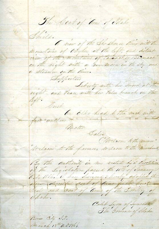 correspondence regarding Idaho Territory seal