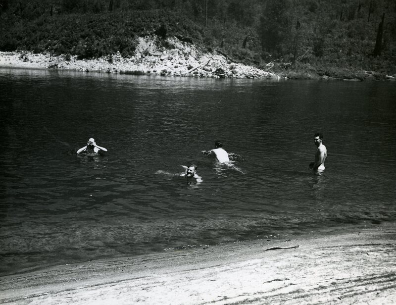 swimming in the North Fork Clearwater River during Idaho State Land Board trip