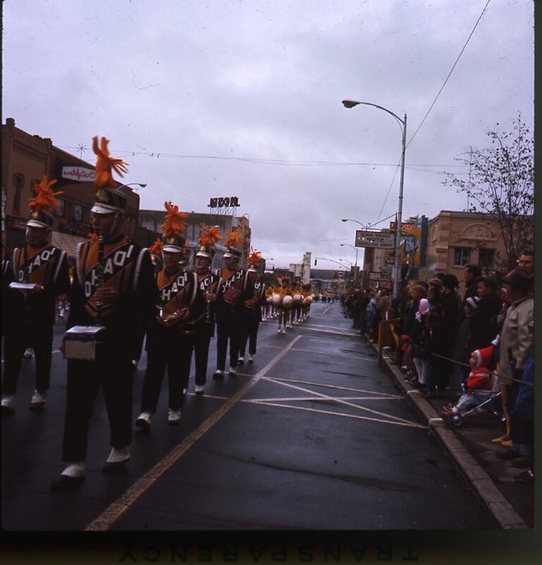 band in Homecoming parade