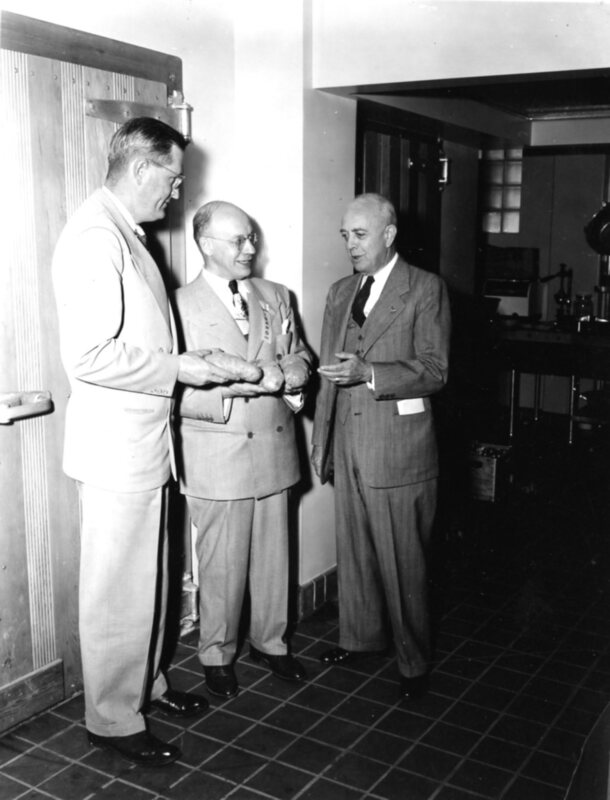 UI President Jesse Buchanan, Restaurateur Dario L. Toffenetti, and Idaho Governor Charles A. Robins (left to right)