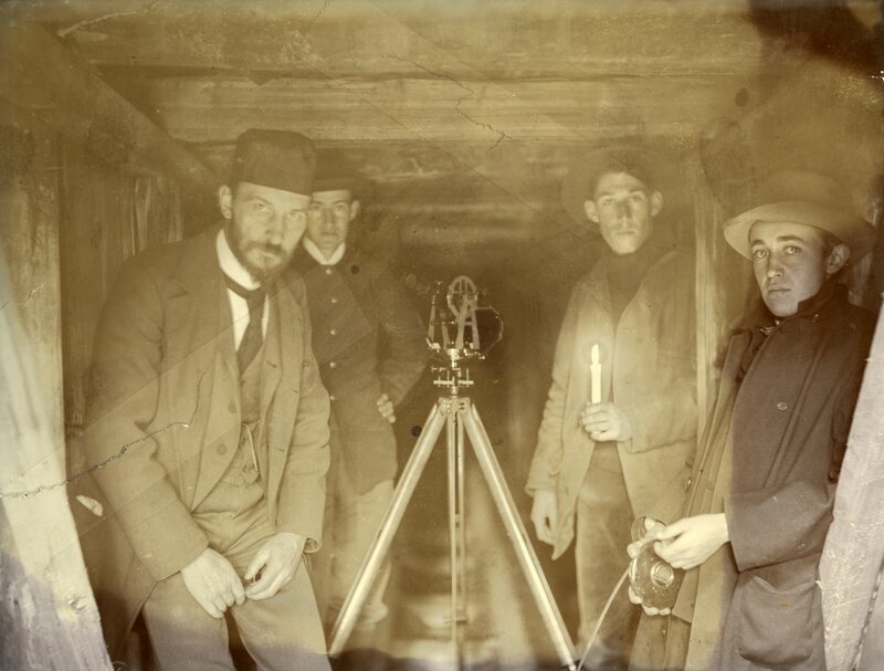 men inside the Golden Gate Mine tunnel