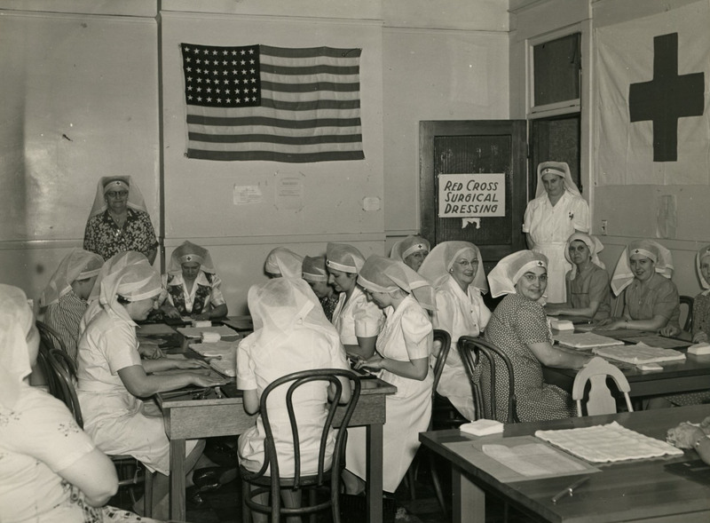 American Red Cross nurses, surgical dressing