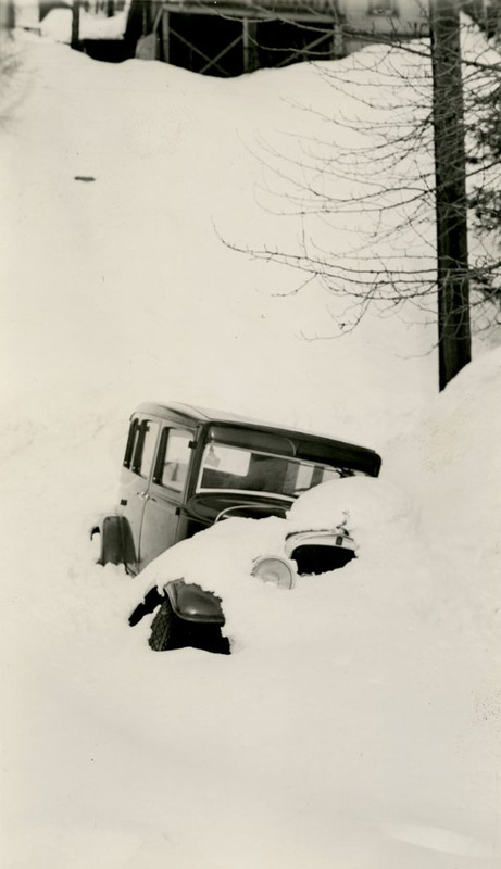 car stuck in the snow