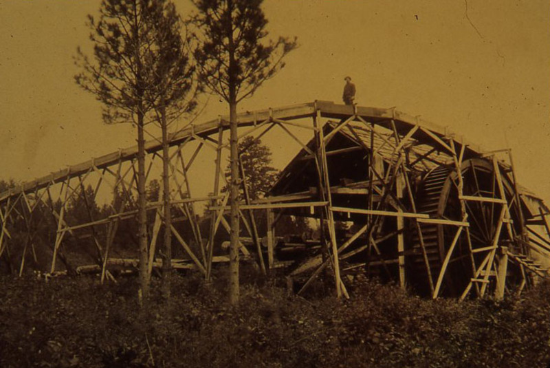 water-powered power flume for Charles Brown's mill 2 miles south of Grangeville, Idaho