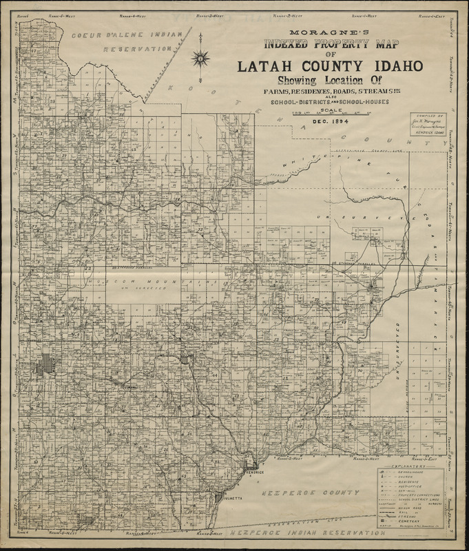 map of Latah County, Idaho
