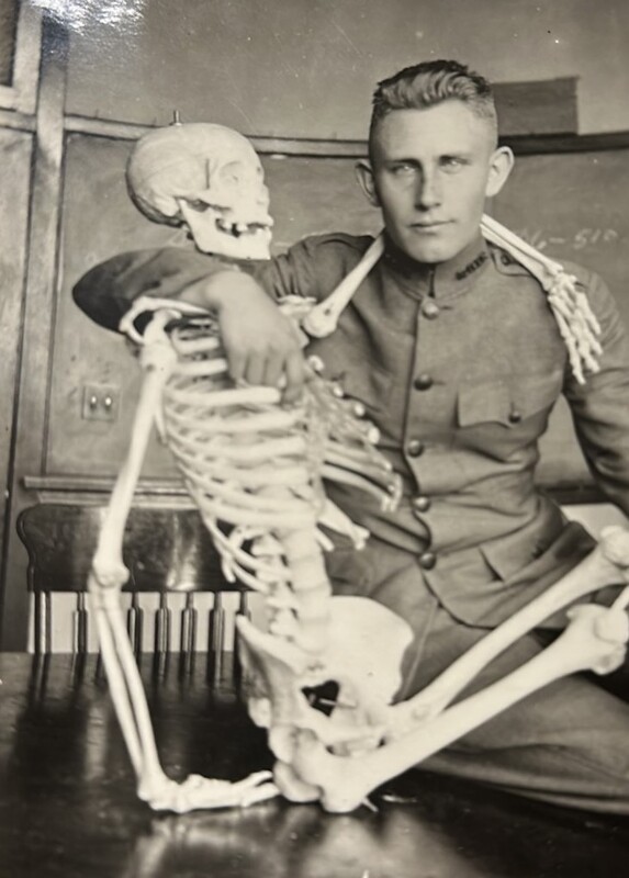 Student with Skeleton