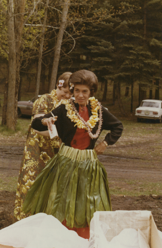 Steel House member in hula skirt