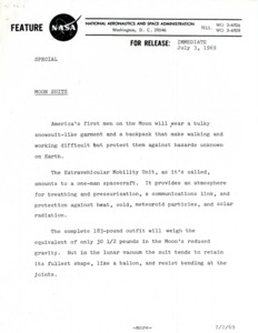 Apollo 11 press release (NASA)