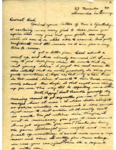letter from Aaron Gould to his father Owen Gould