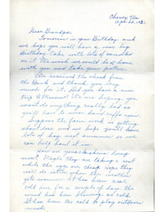 letter from young boy (George) to his Grandpa