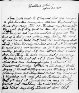 Copy of a handwritten letter from E.J. Hicks to Viola